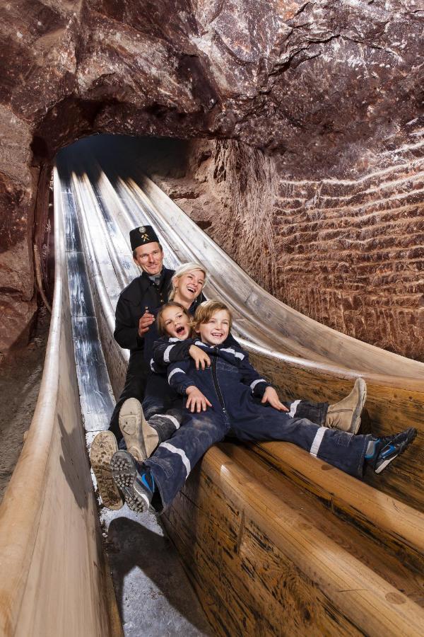 Home-Hotel Salzberg Berchtesgaden Exterior photo Crown Prince Haakon, Crown Princess Mette-Marit, and their two children on a slide at the Salt Mine in 2009.